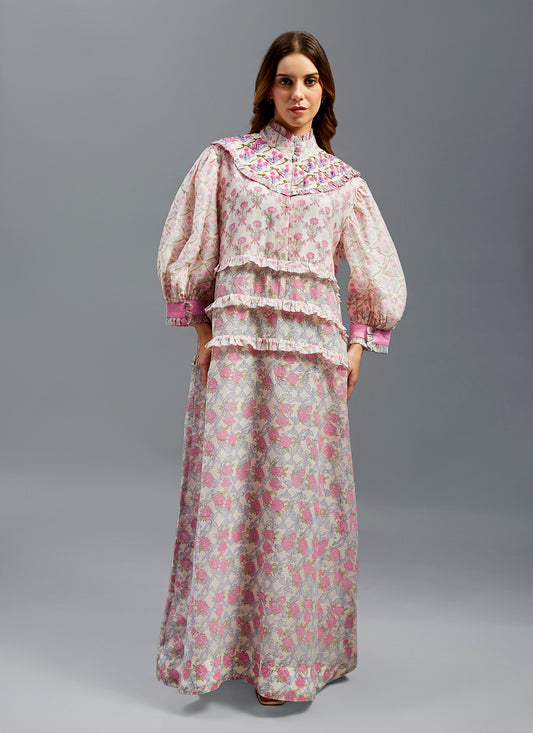 Meera Kaftan With Ruffles & Full Hand Beading