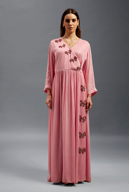 Alia Kaftan With 3D Bows In Front