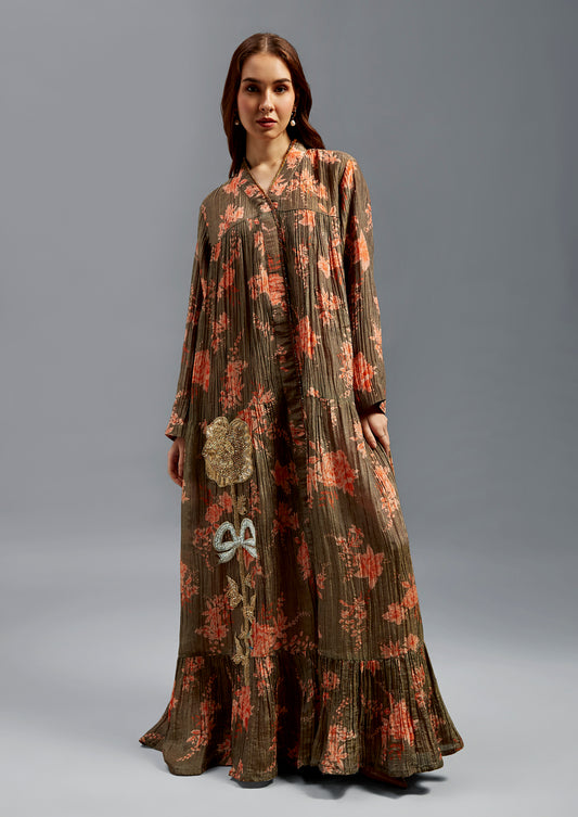 Diba Kaftan With Big Flower & Bow Details