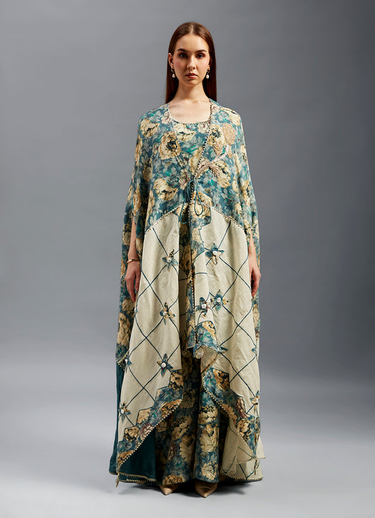 Al Yazi Kaftan With A Tie in Front & Side