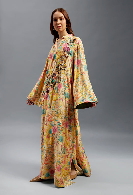 Shaikha Kaftan With Detailed Hand Beading Embroidery.