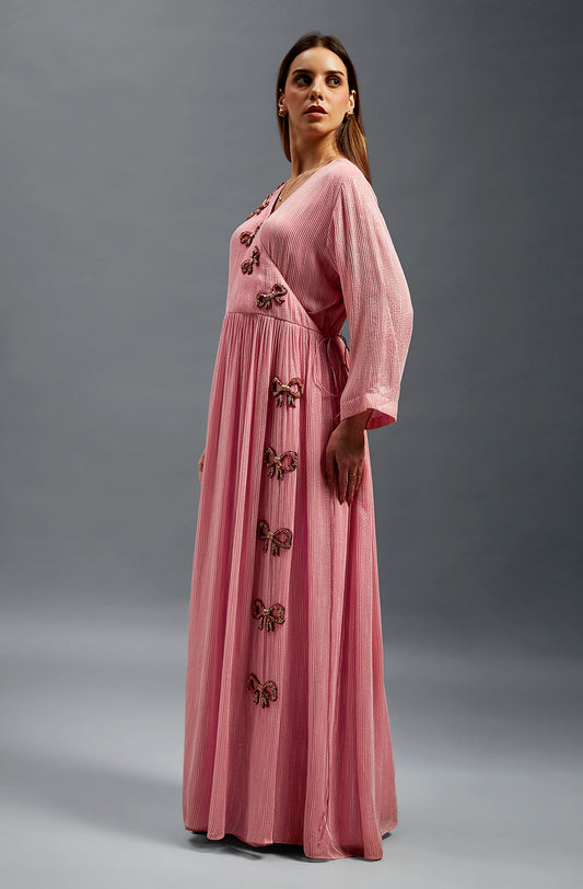 Alia Kaftan With 3D Bows In Front