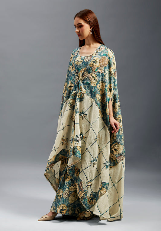 Al Yazi Kaftan With A Tie in Front & Side